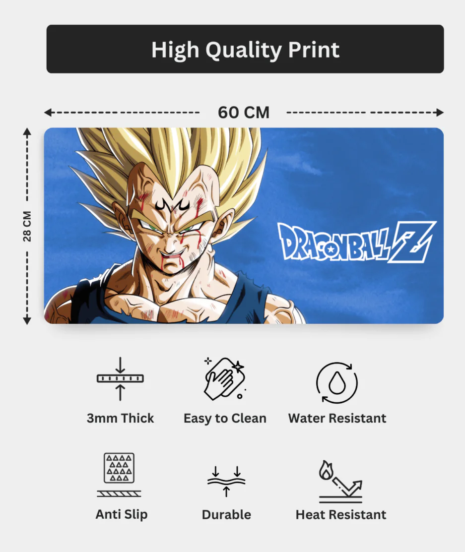 Majin Vegeta’s Defiant Fury Dragon Ball Gaming Pad Dimension View