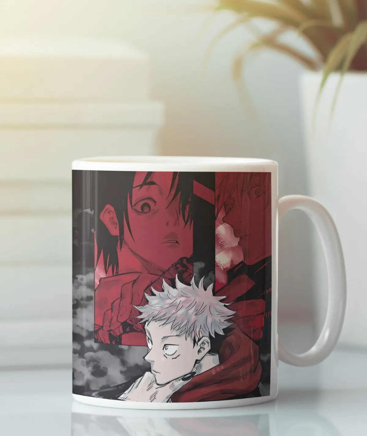 Sukuna and Itadori White Mug – Jujutsu Kaisen Duo Design Sukuna and Itadori white mug main image