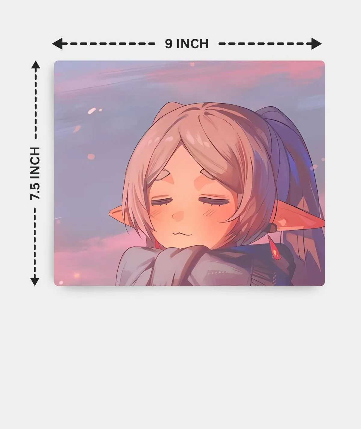 Frieren Kawaii square mousepad dimensions - Detailed size guide for a precise fit