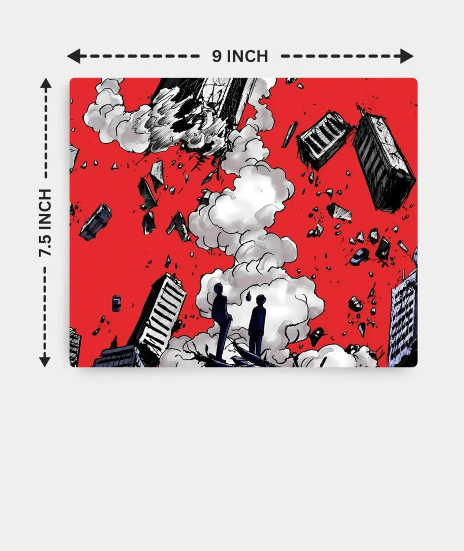 Mob Psycho Ultimate Clash square mousepad dimensions - Detailed size image for a perfect fit