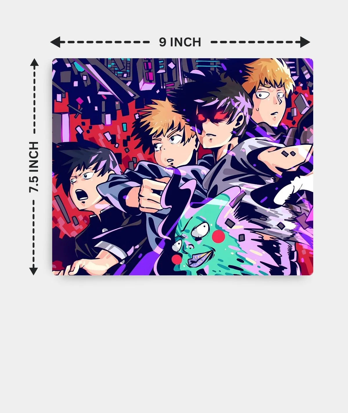 Mob Psycho Purple Squad Square Mousepad Dimensions Mob Psycho Purple Squad square mousepad dimensions - Exact size and proportions