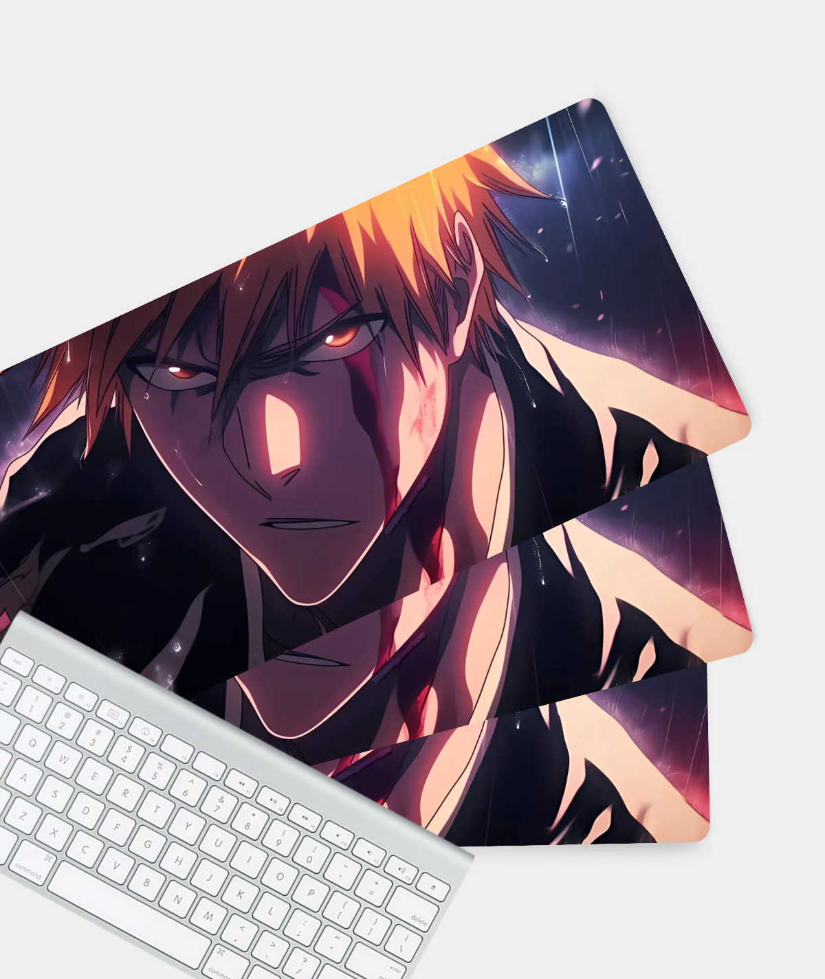Ichigo Conquer Your Foes Gaming Mousepad Set - Trio of Designs Set of three Ichigo Conquer Your Foes gaming mousepads - Fierce and dynamic Bleach designs