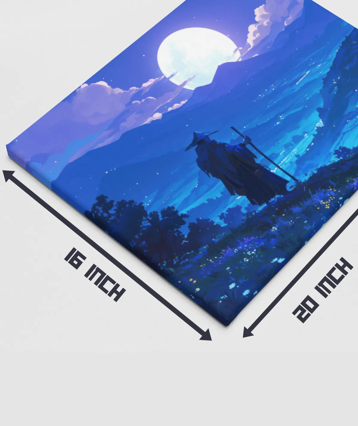 A Serene Night canvas poster dimensions - Ideal size to showcase the peaceful night sky in your space