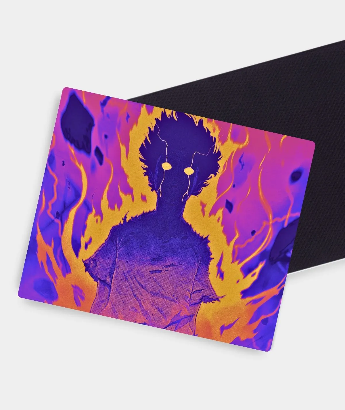Mob Psycho square mousepad anti-slip backing - Close-up of the secure base for stability