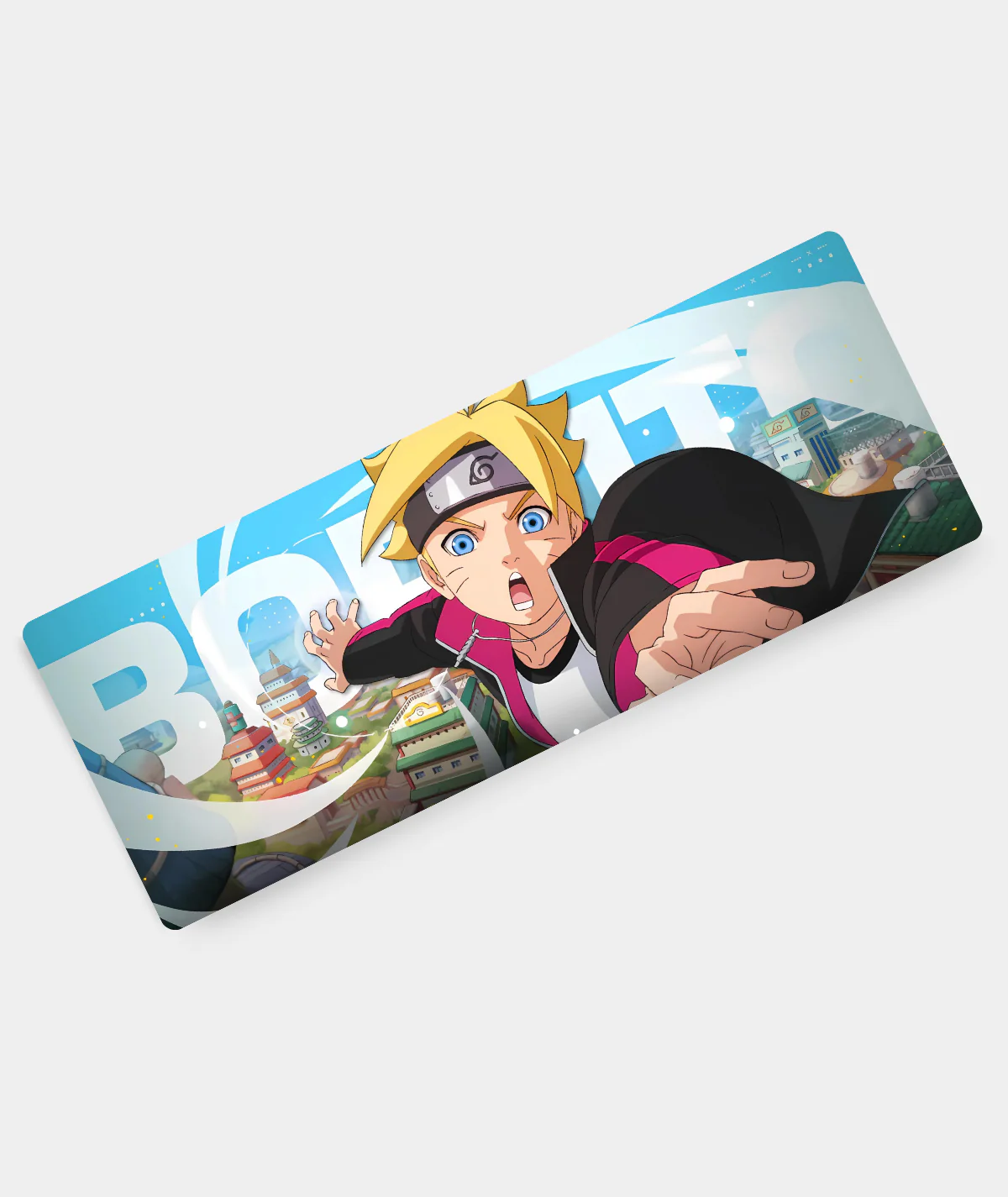 Boruto Forge Your Path Gaming Mousepad - Angled View Boruto Forge Your Path gaming mousepad angled view - Smooth surface with dynamic Boruto design