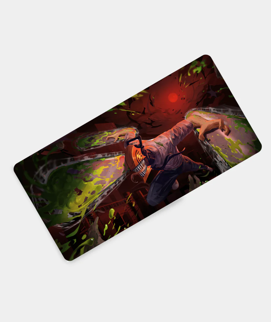 Embrace the Madness – Chainsaw Man Small Gaming Pad Design View – Fierce Anime Precision