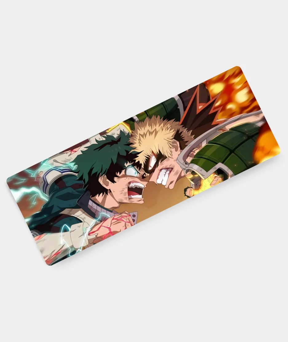 My Hero Academia Epic Showdown gaming mousepad angled view - Smooth surface with dynamic anime artwork
