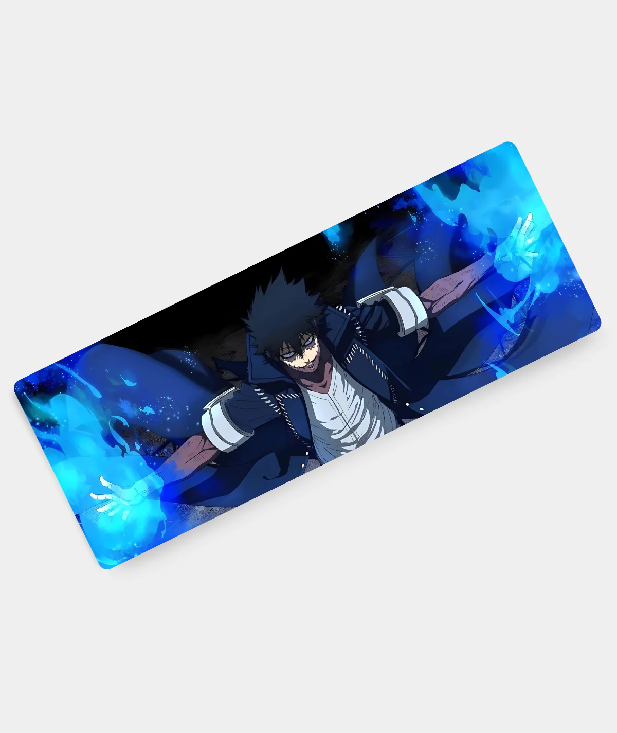 Dabi Ignite the Flames gaming mousepad angled view - Smooth surface with intense Dabi artwork