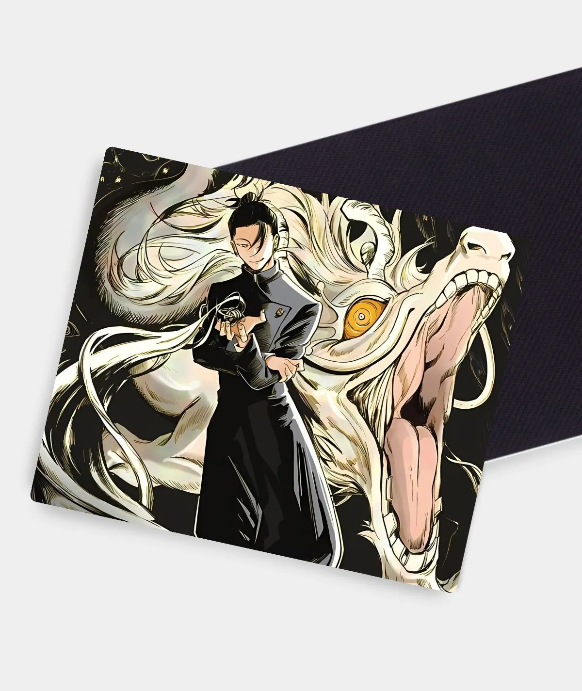 Jujutsu Kaisen Geto Villain square mousepad anti-slip surface - Close-up of skid-proof backing for steady grip