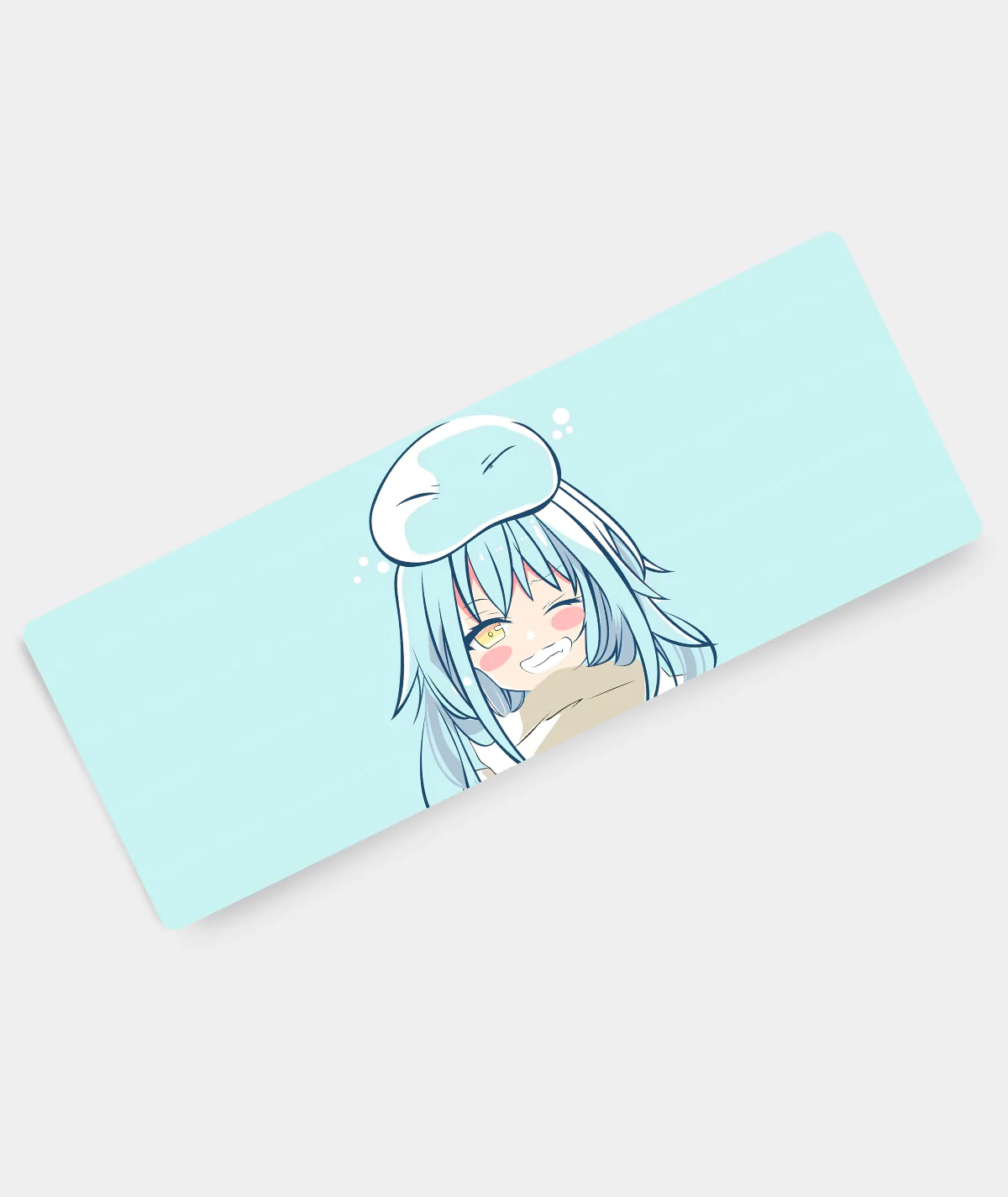 Rimuru Tempest Blue gaming mousepad angled view - Smooth surface with vibrant Rimuru Tempest artwork