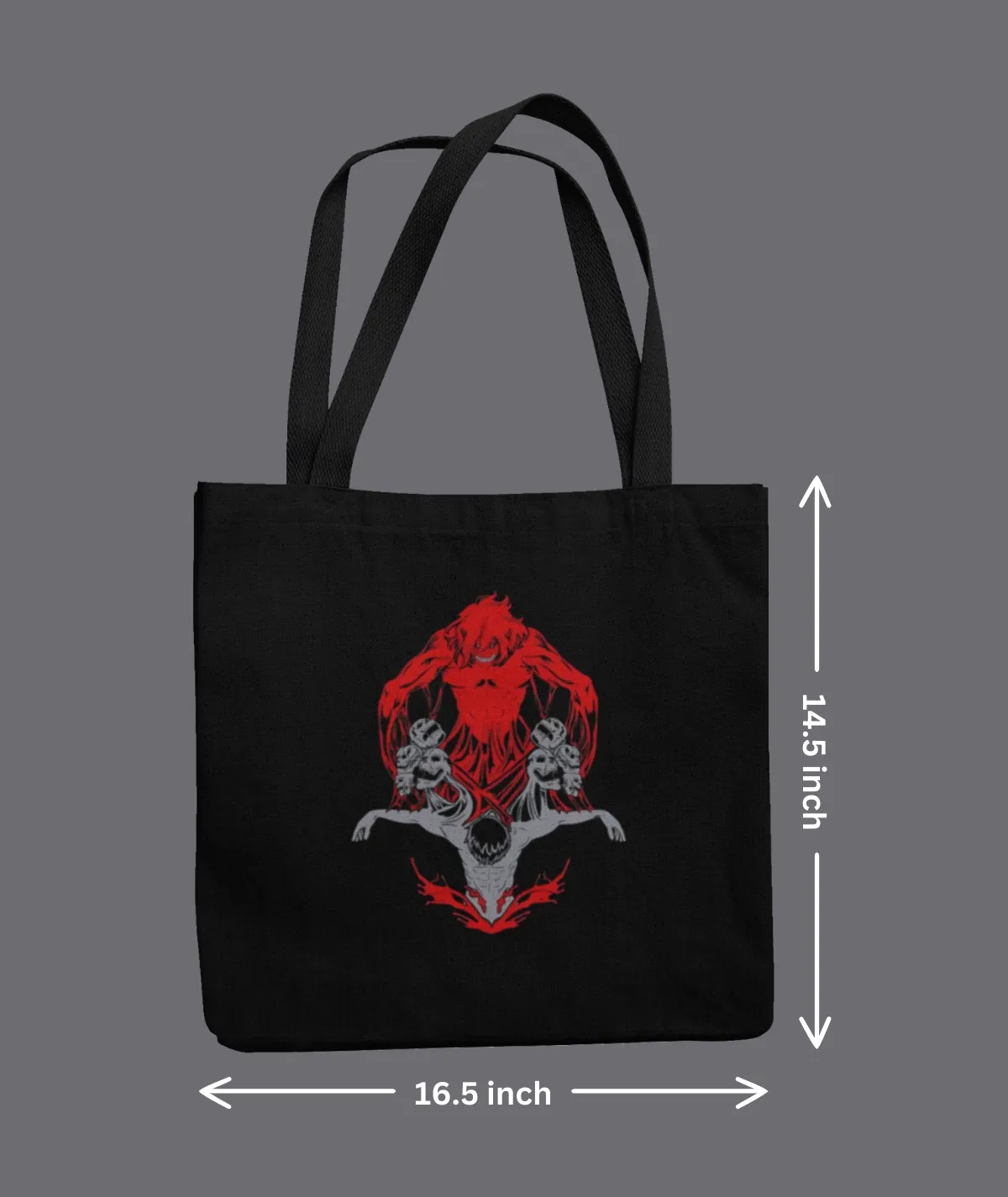 Eren Yeager Black Totebag Dimension Chart