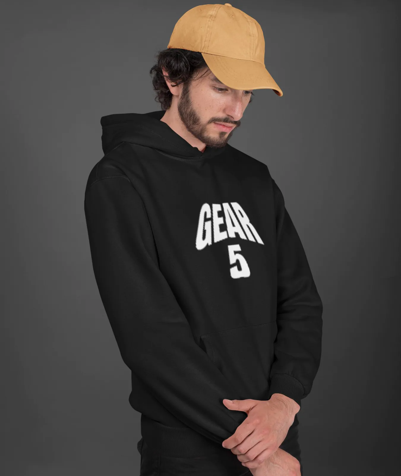 Luffy Gear 5 Hoodie – Front Design Luffy Gear 5 hoodie front design – minimalist anime style