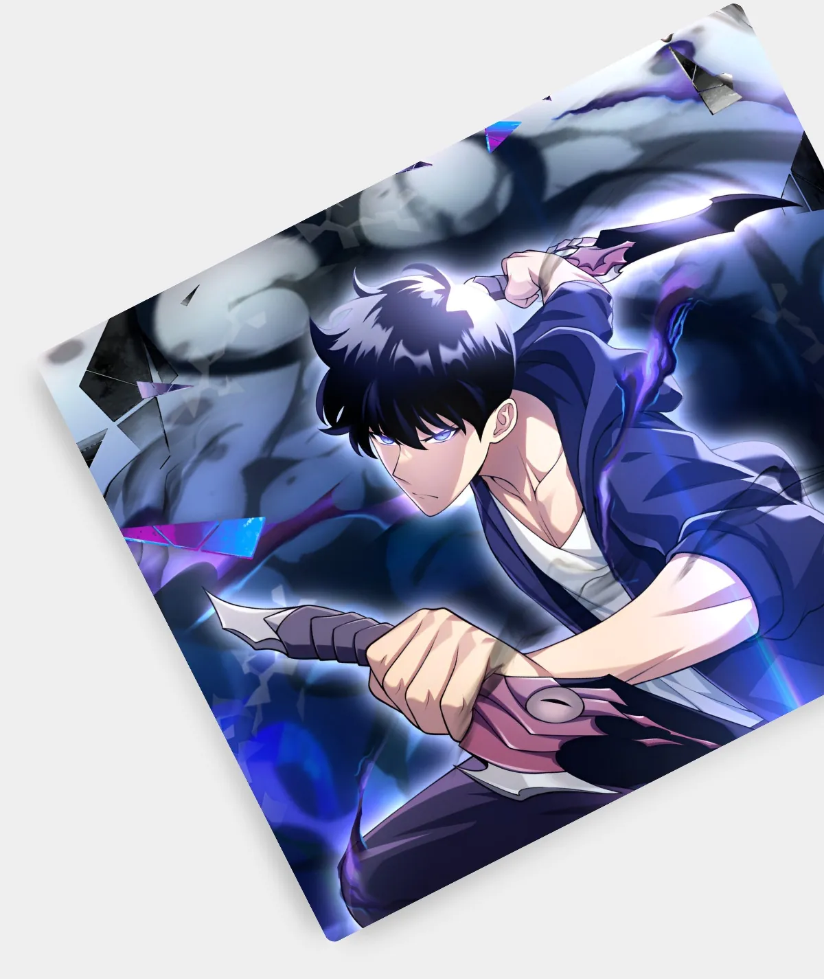 Sung Jin-Woo Shadow Monarch Solo Leveling anime mousepad with high-definition fade-proof print